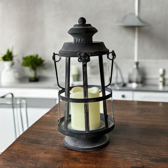 Vintage-Style Metal Candle Lantern - Picture 1 of 4